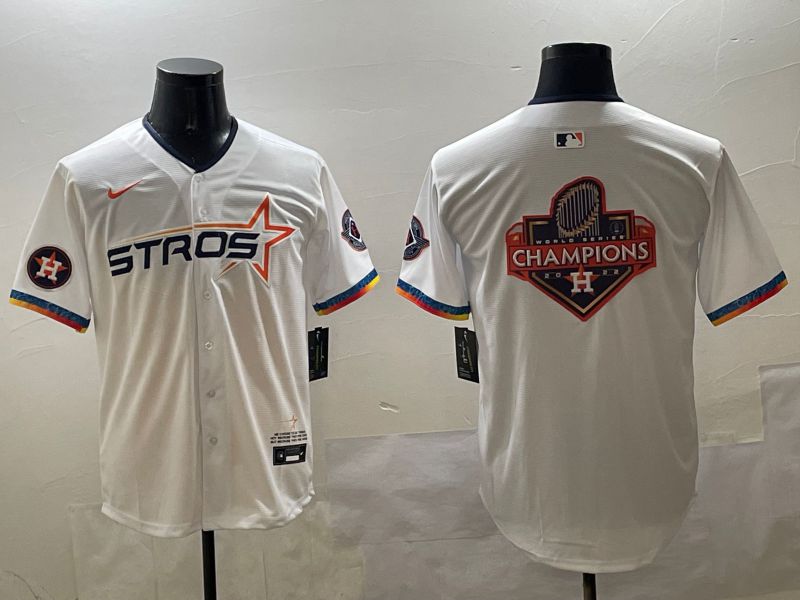 Men Houston Astros Blank White Fourth generation Joint Name 2025 Nike MLB Jersey style 18->houston astros->MLB Jersey